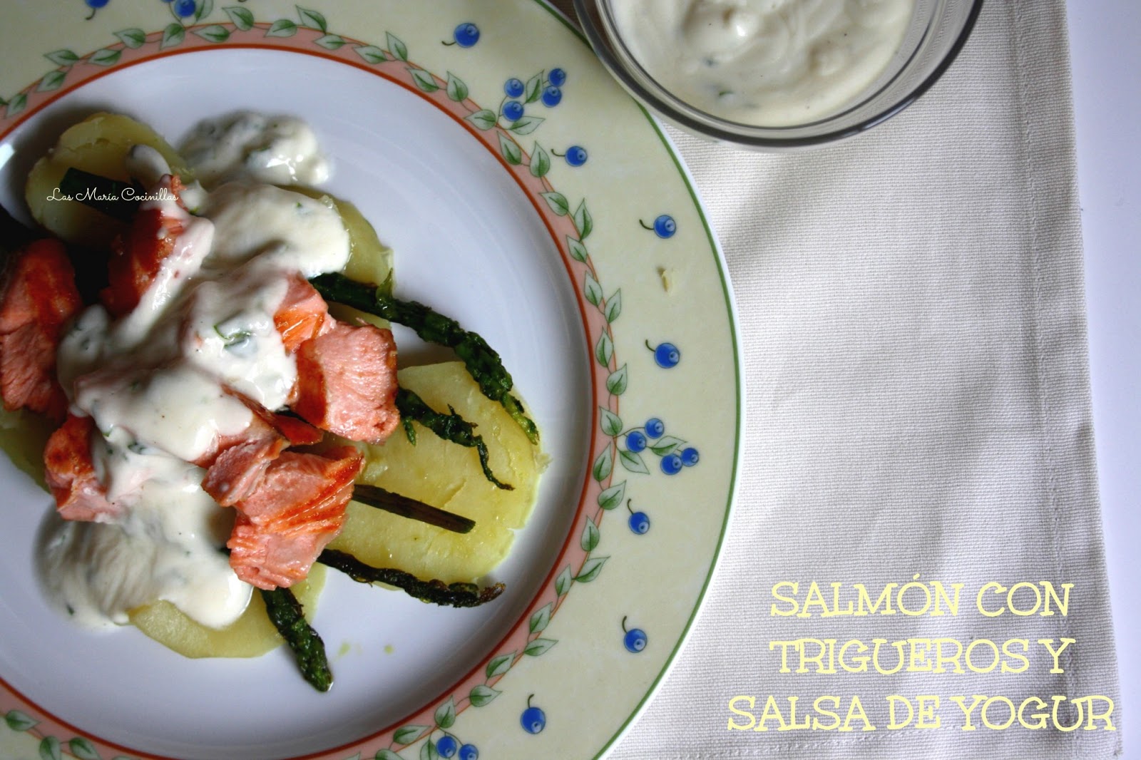 Salmón con trigueros y salsa de yogur Las Maria Cocinillas