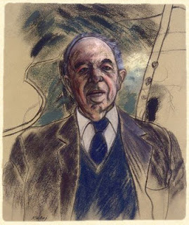 Pastel and charcoal drawing by R.B. Kitaj, 1986. National Portrait Gallery in London.