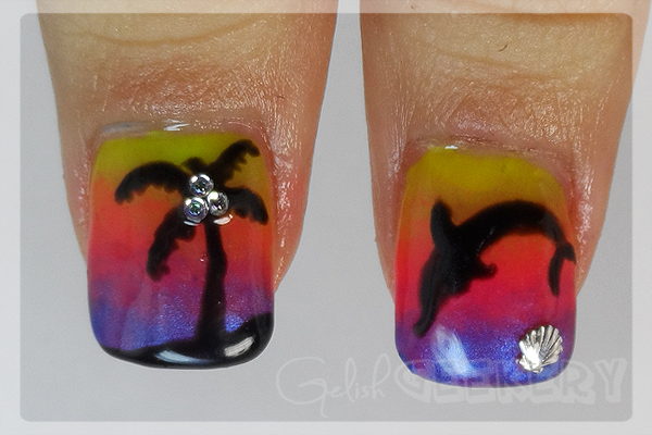 Gelish Tropical Neon Nails