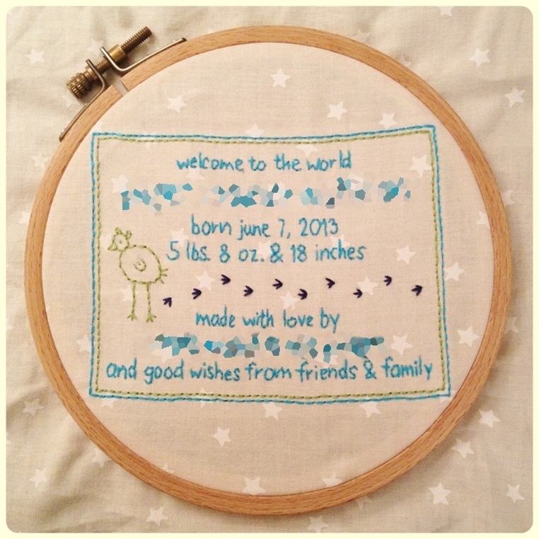 swimming in brine embroidered quilt label tutorial.