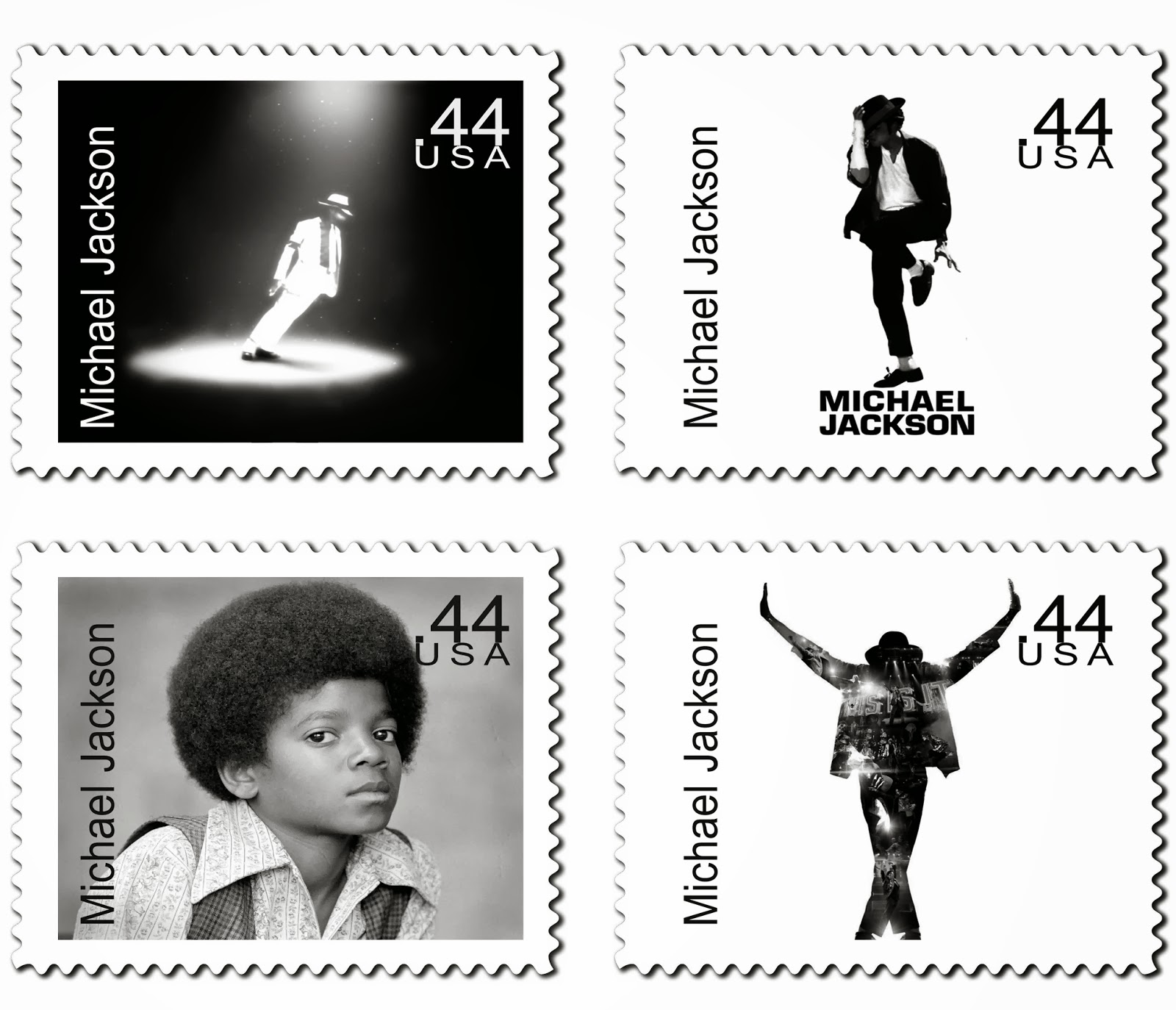 Graphic Design I, Mod 3, 2014 Michael Jackson Stamp Project
