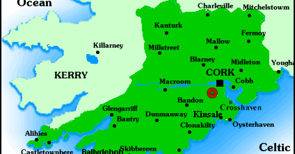 Map Of West Cork And Kerry Cork County Map Area - Map Of Ireland City Regional Political