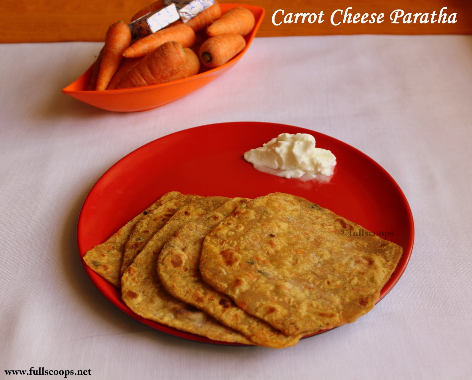 Carrot Cheese Paratha
