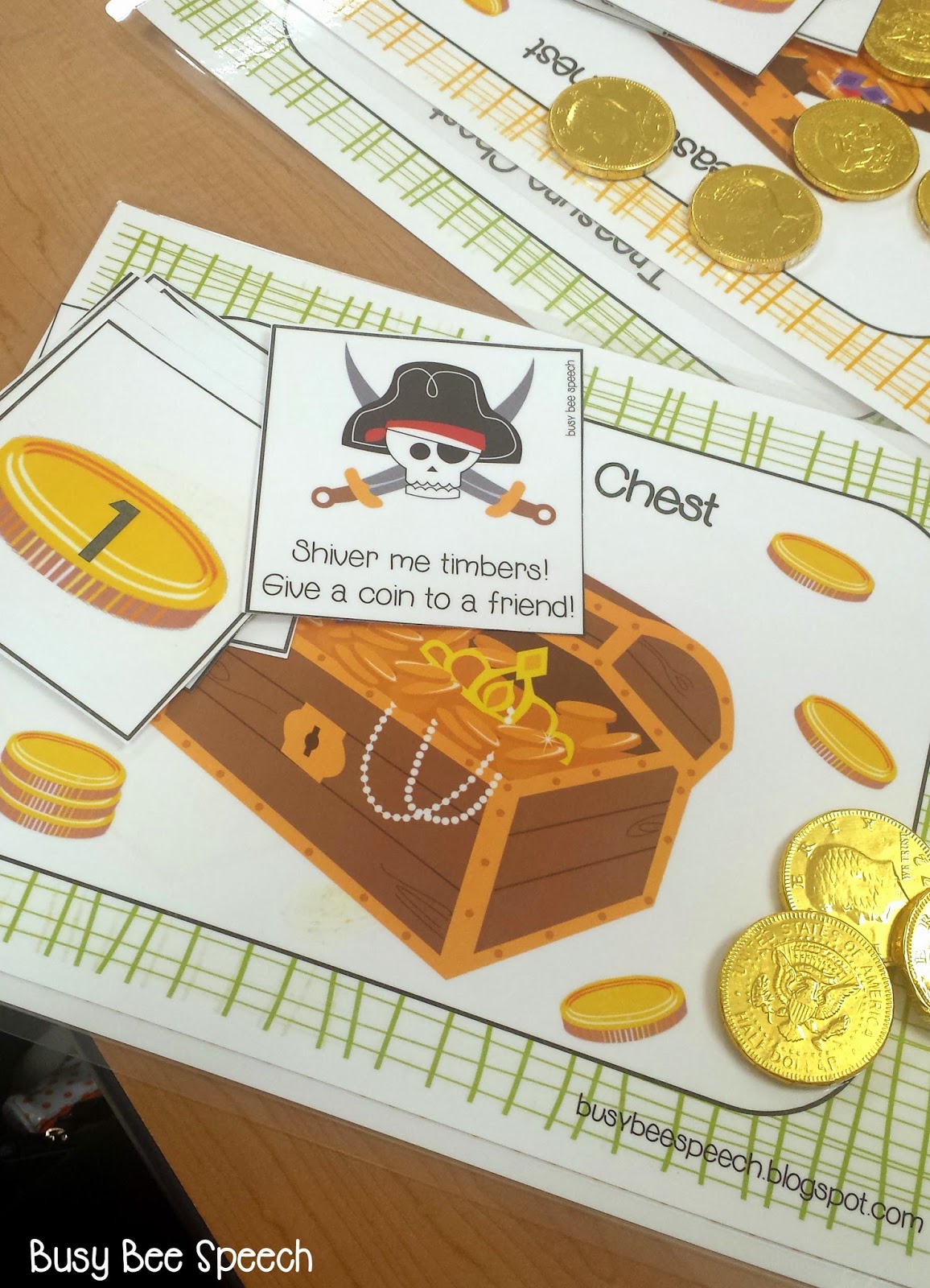 Busy Bee Speech Pirate Treasure Speech FREEBIE
