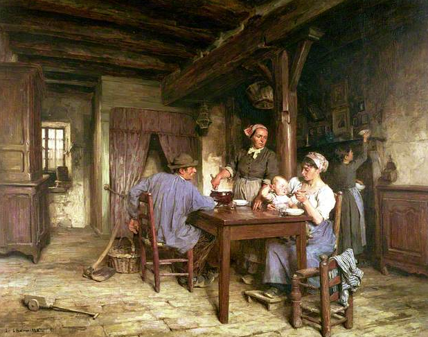 Repas d'antan .... Le+reaps+de+midi+leon-augustin+lhermitte+1875+