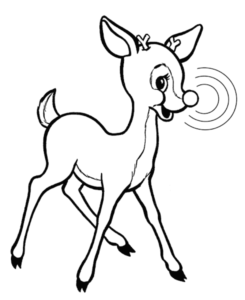 Rudolph Red Nose Reindeer Coloring Page
