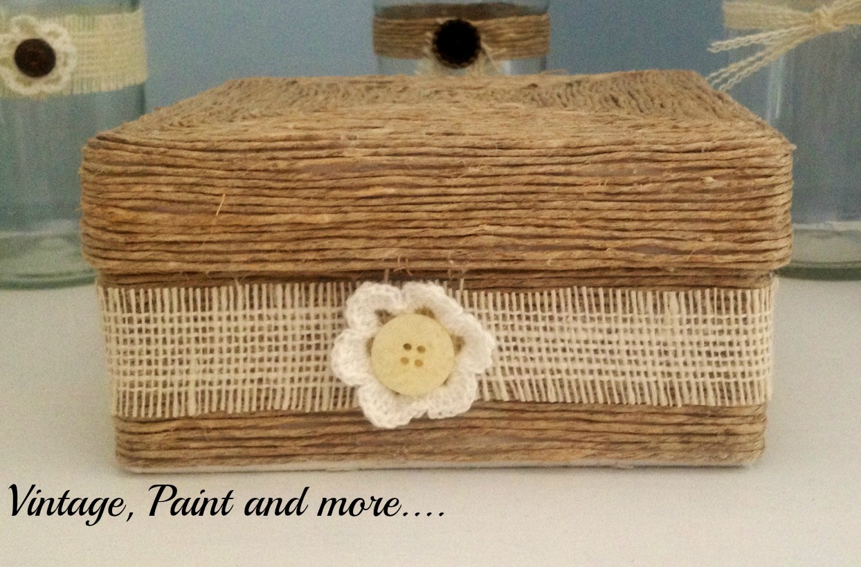 Twine Wrapped Box Vintage, Paint and more...