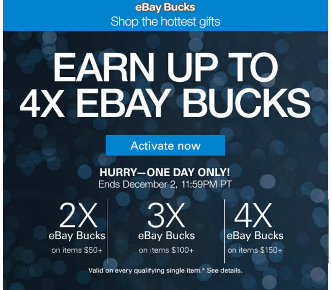 Oren's Money Saver Up to 4x eBay Bucks Today Only Targeted