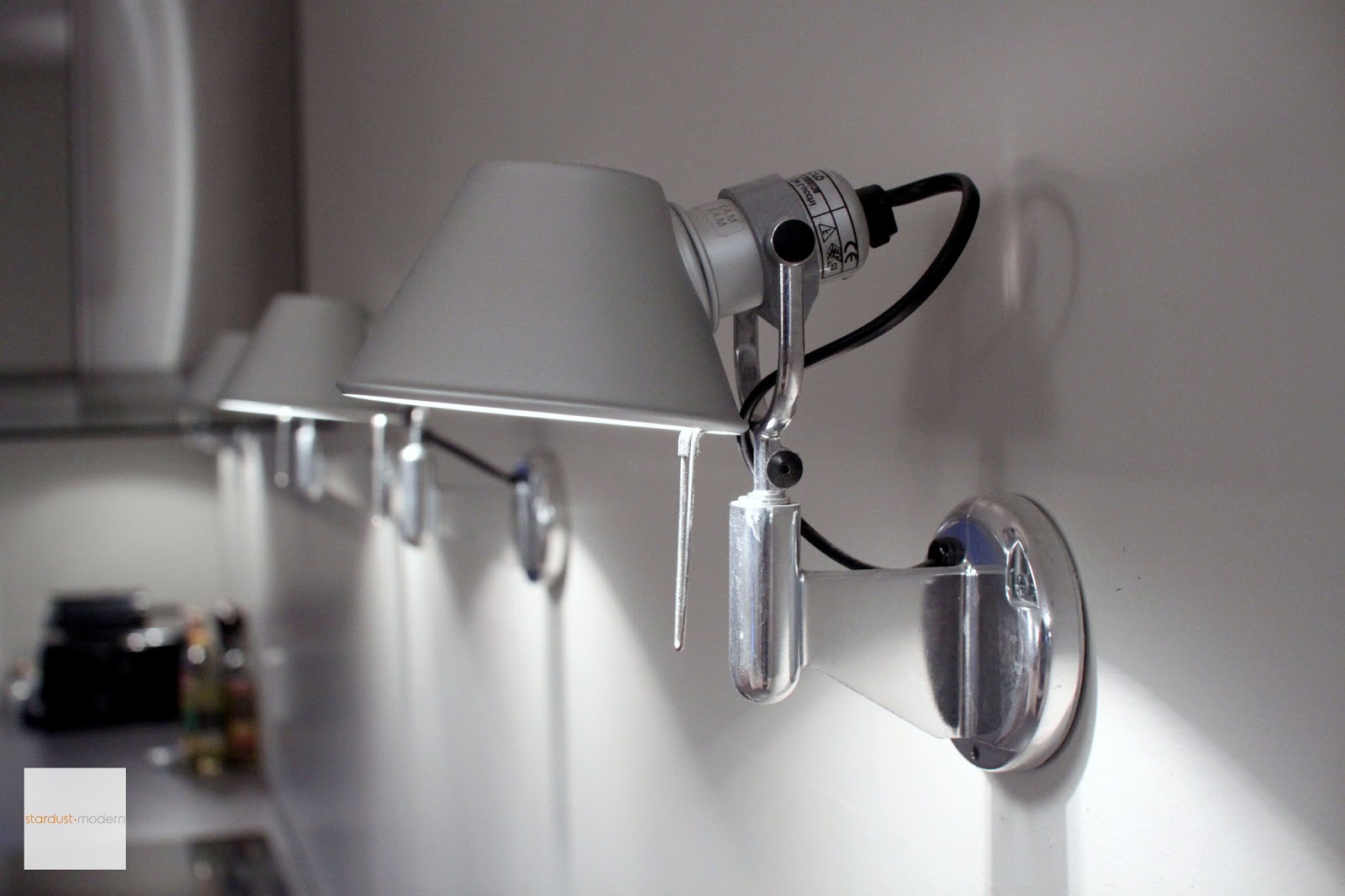 modern interior design: TOLOMEO Wall spot lamp Micro Sized - Bedside Reading Light - Aluminum