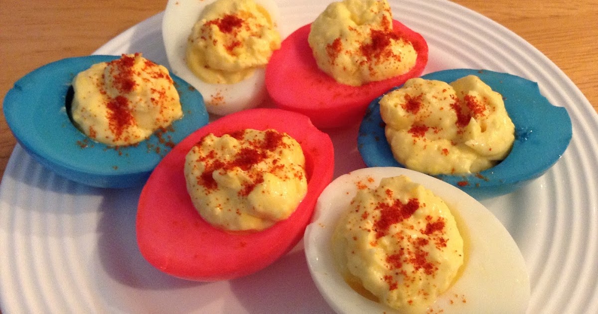 Laura's Baking Talent Red, White, and Blue Deviled Eggs