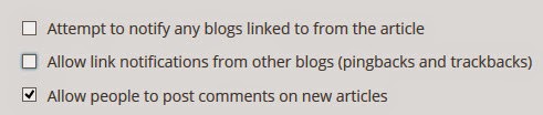 Trackback and pingback notifications