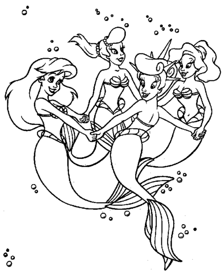 Ariel the Little Mermaid Coloring Pages title=