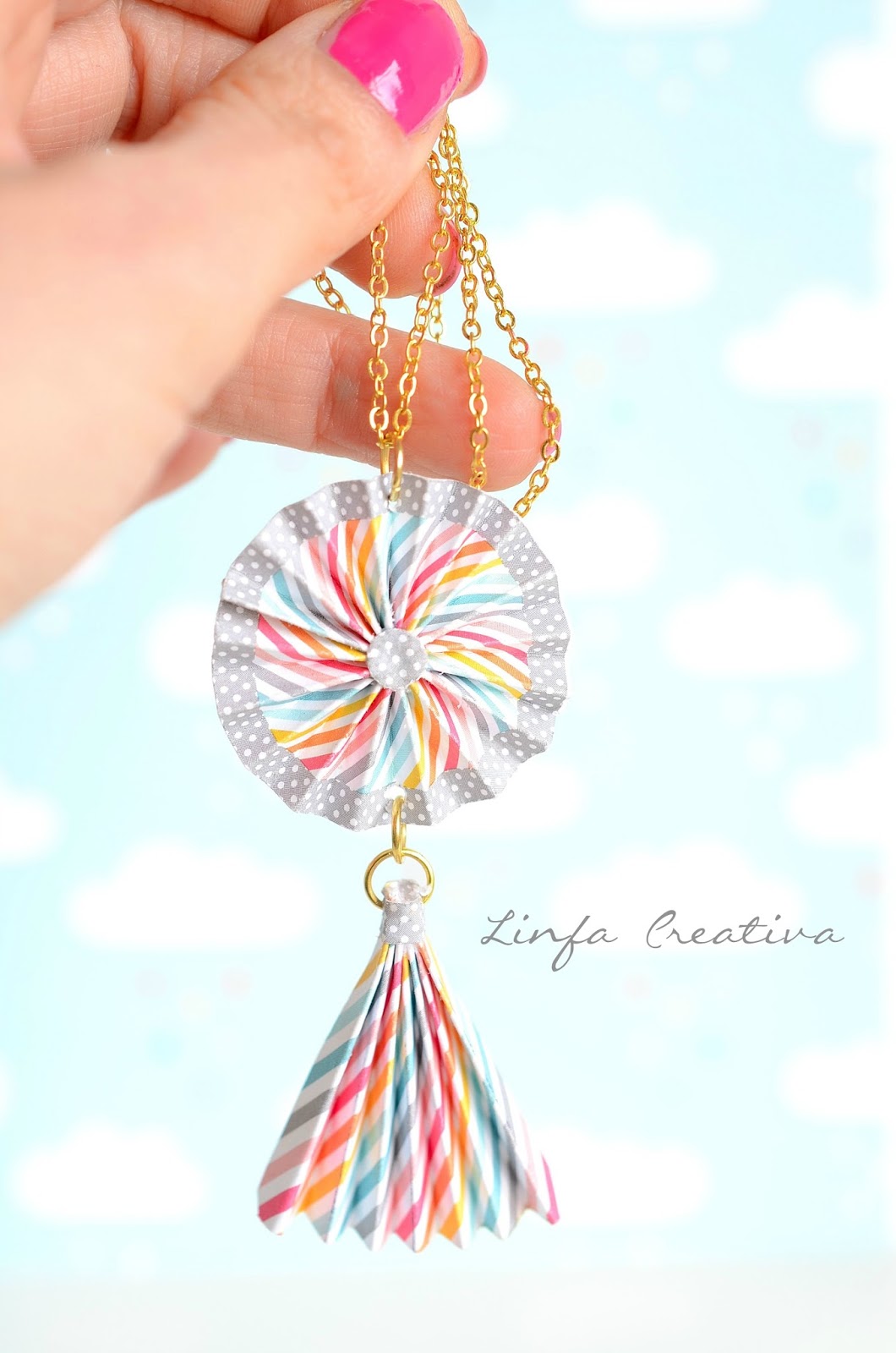 Linfa Creativa Paper jewels 4 Neckless