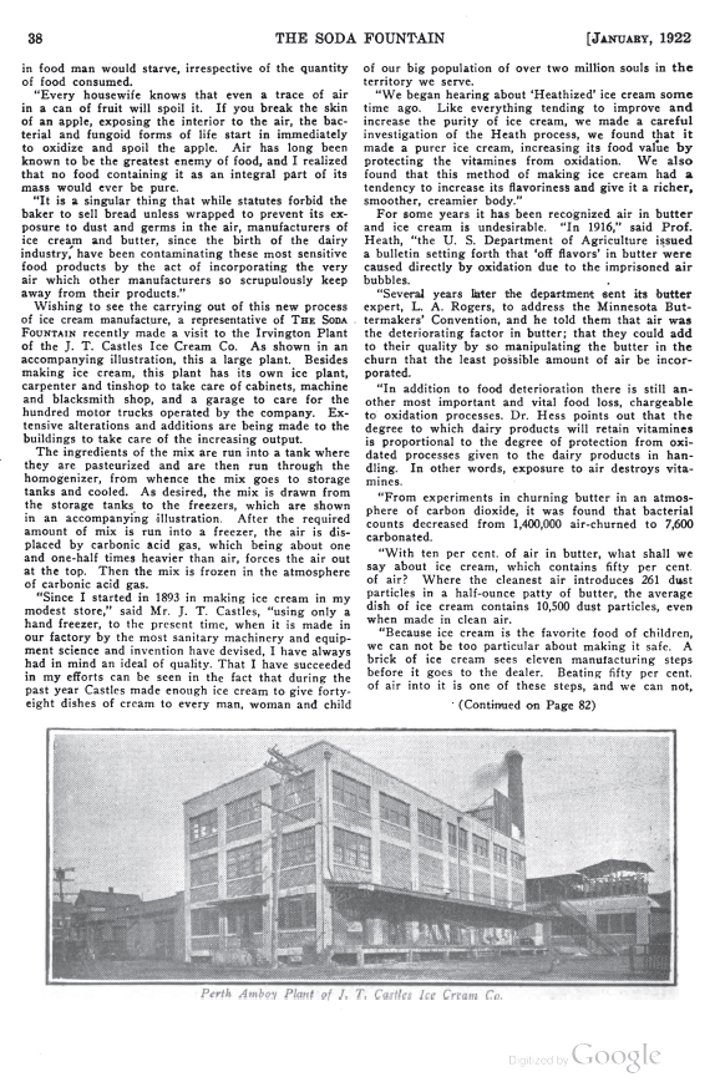 Historic Perth Amboy Virtual Museum Castle Ice Cream Factory