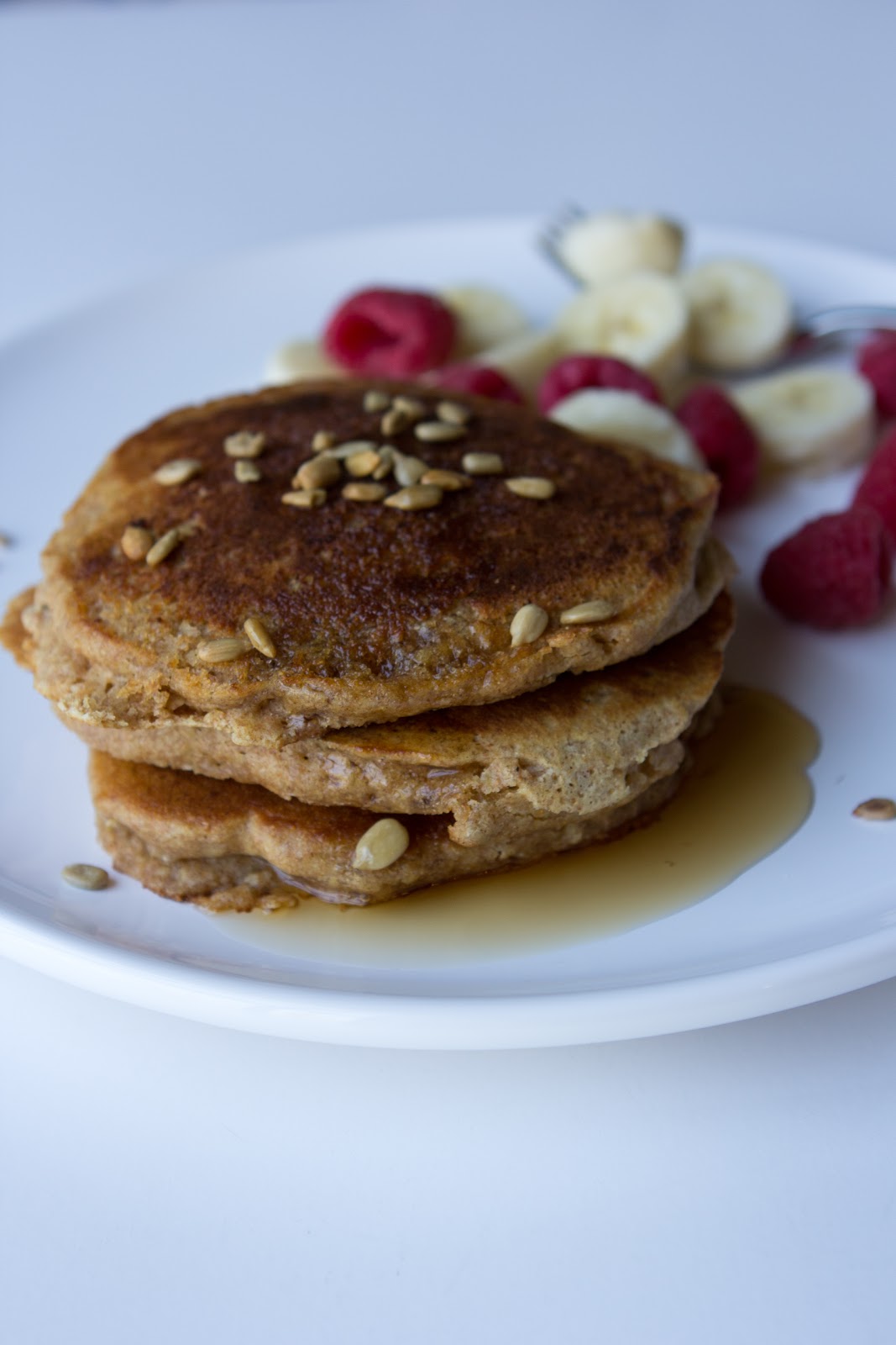 Haystacks & Champagne Spelt and Sunflower Seed Pancakes