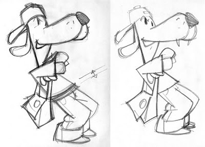 sketches of the Top Dog character