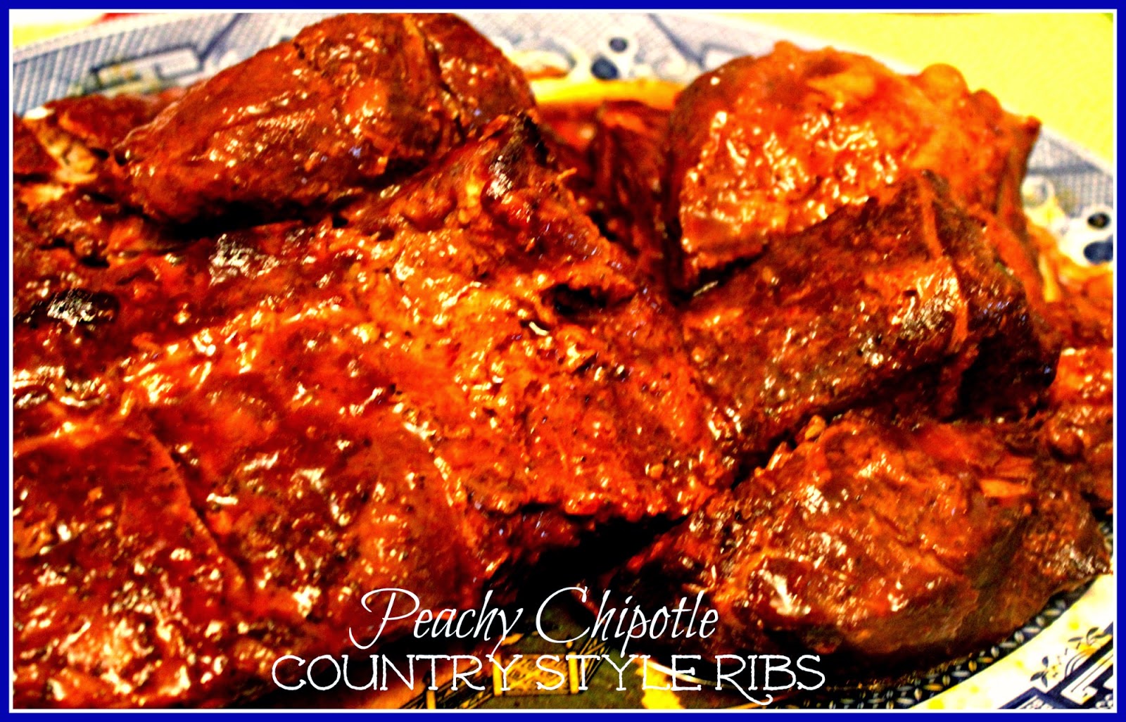 Sweet Tea and Cornbread Slow Cooker Peachy Chipotle Country Style Ribs!