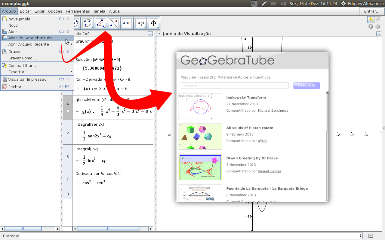 Lançado GeoGebra 4.4. Mais potente e mais rápido.