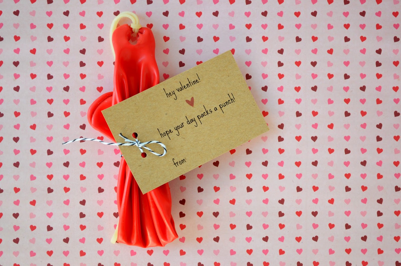 punch balloon valentines {with free printable tags}