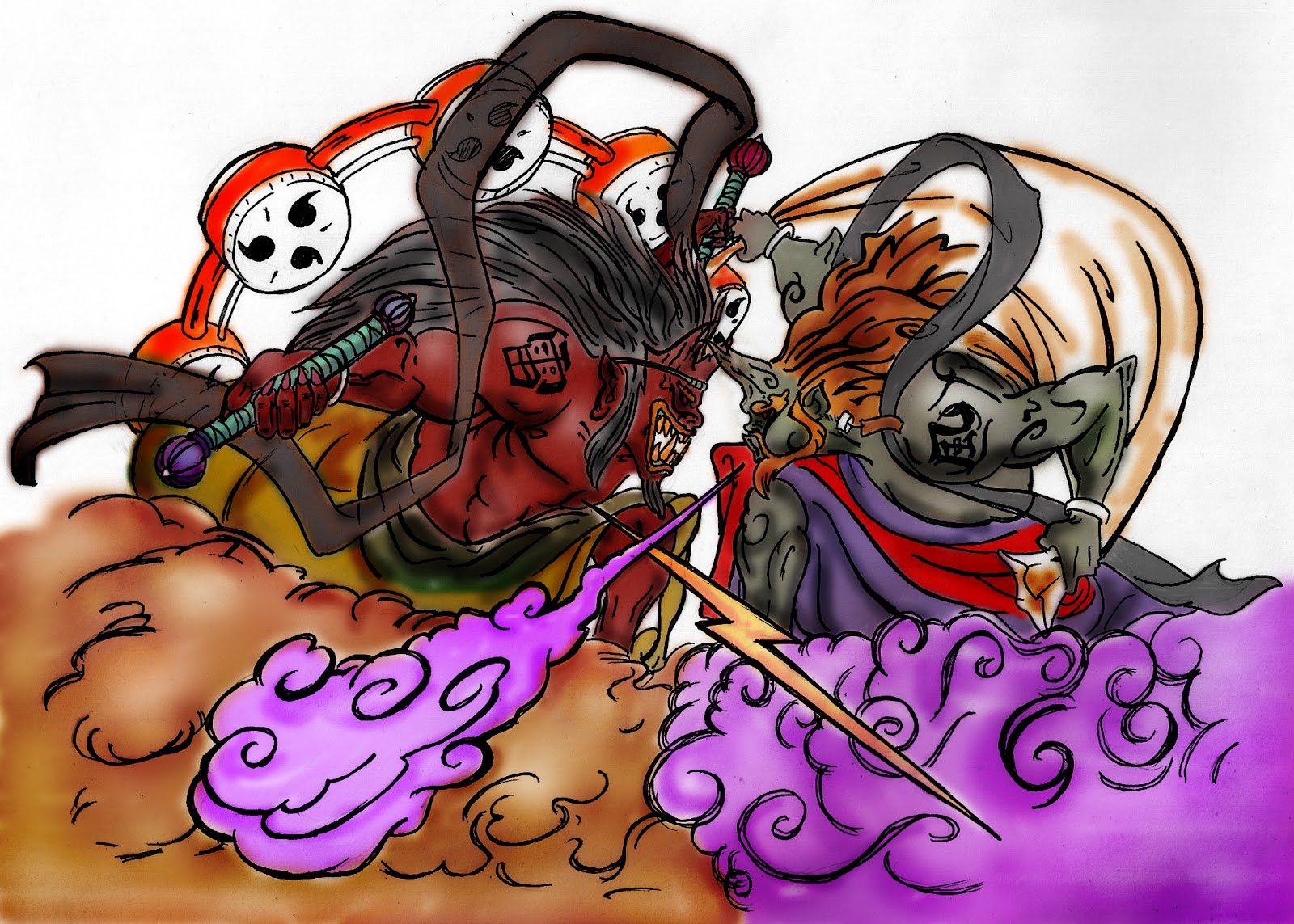 Get Blankerz Raijin Dan Fuujin For iPhone Wallpaper Blankerz Raijin Dan Fuujin Desktop Wallpaper Free