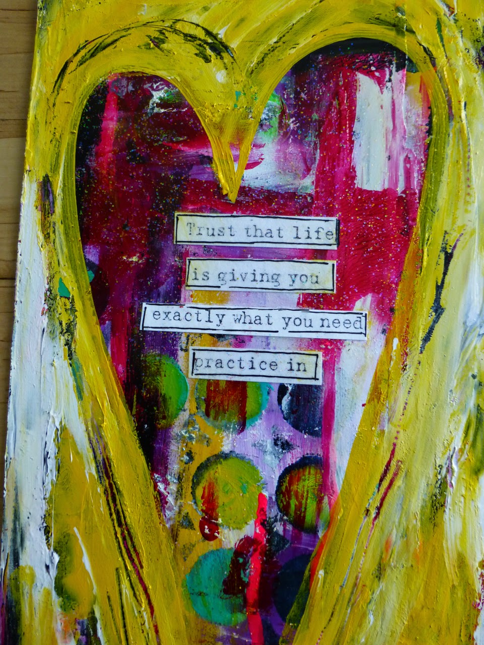 Made by Nicole Glittered MixedMedia Heart