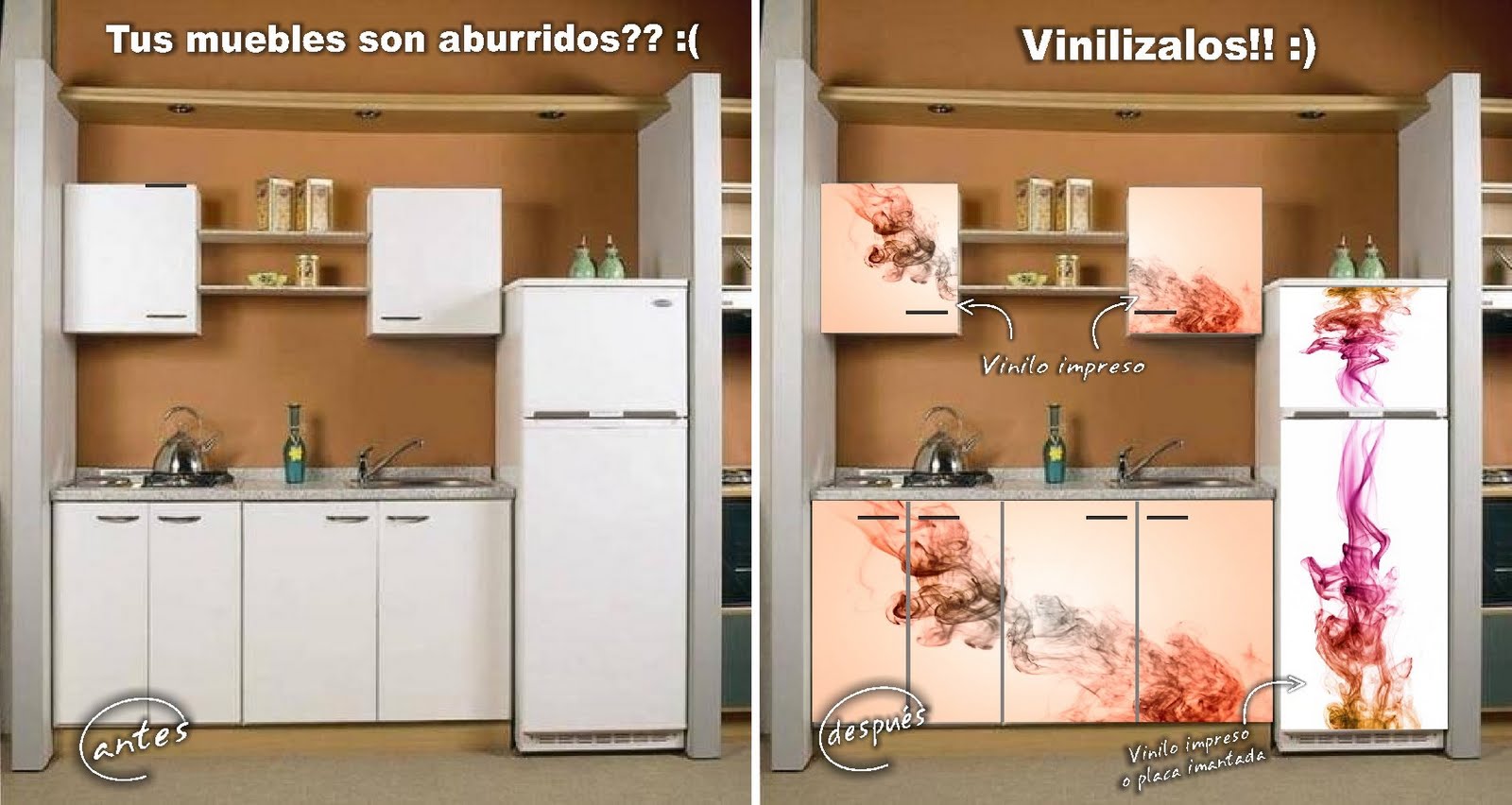 Decorativa. Vinilos para tu hogar.: Muebles de cocina decorados en ... Decorativa. Vinilos para tu hogar.: Muebles de cocina decorados en ...