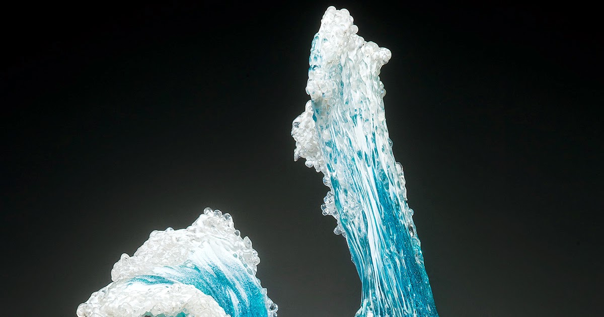 Simply Creative Crashing Glass Waves Sculptures by Paul DeSomma and Marsha Blaker
