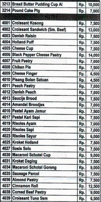 Harga Kue Holland Bakery Terbaru 2017