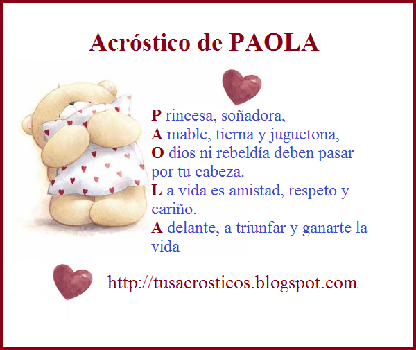 El Acrostico De Nombres El Acrostico De Nombres