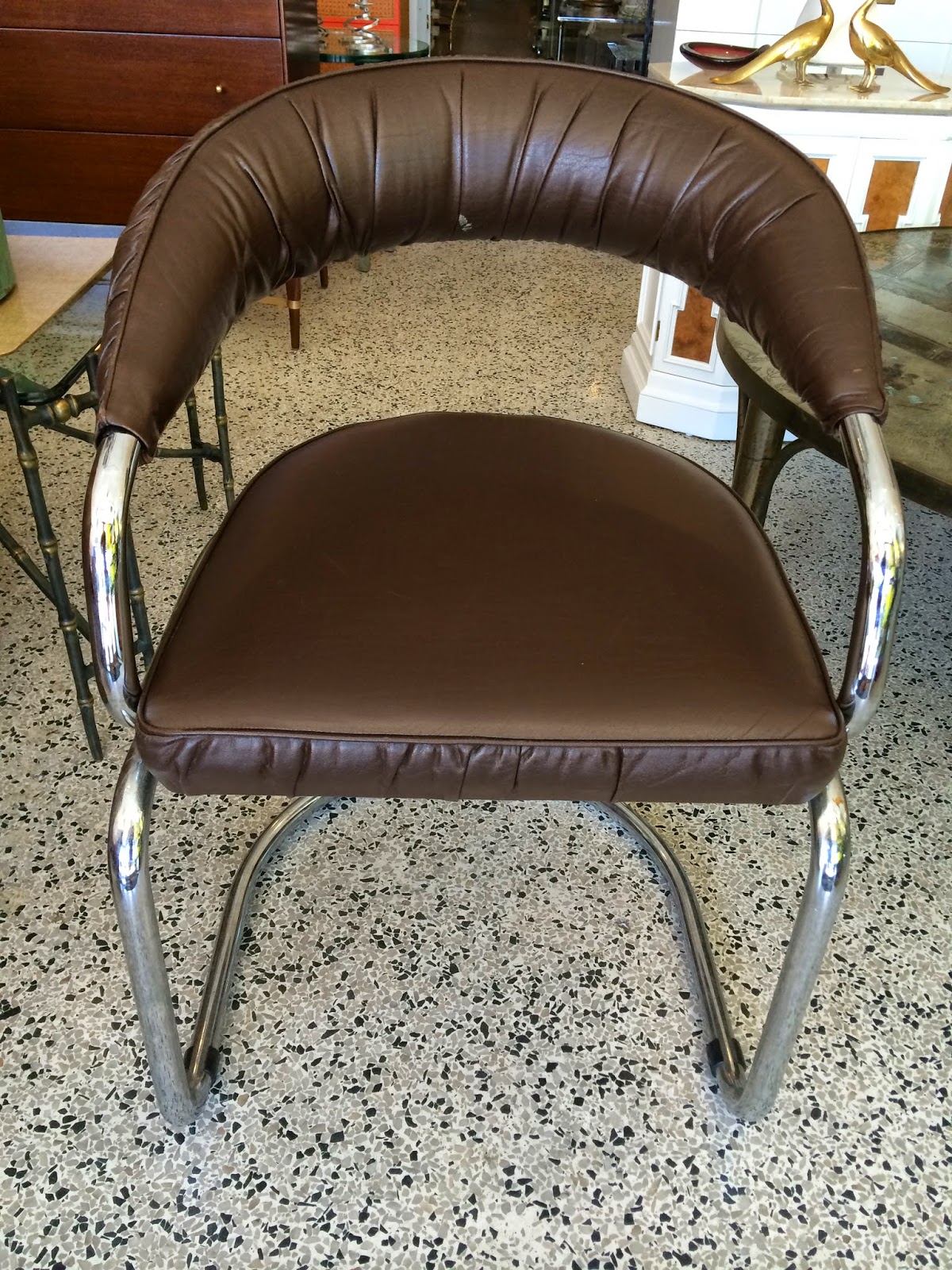 Mid Century Modern Miami Vintage Furniture Store Tubular Chrome Chair