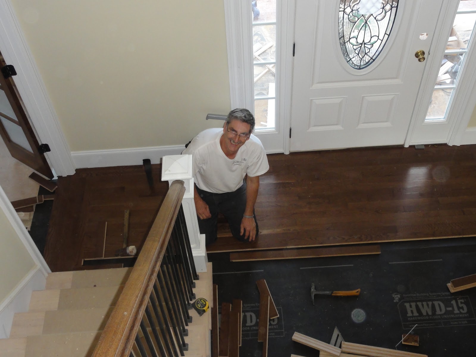 Medallion kitchen cabinets Joey Gilmore installs border and medallion in front foyer with
