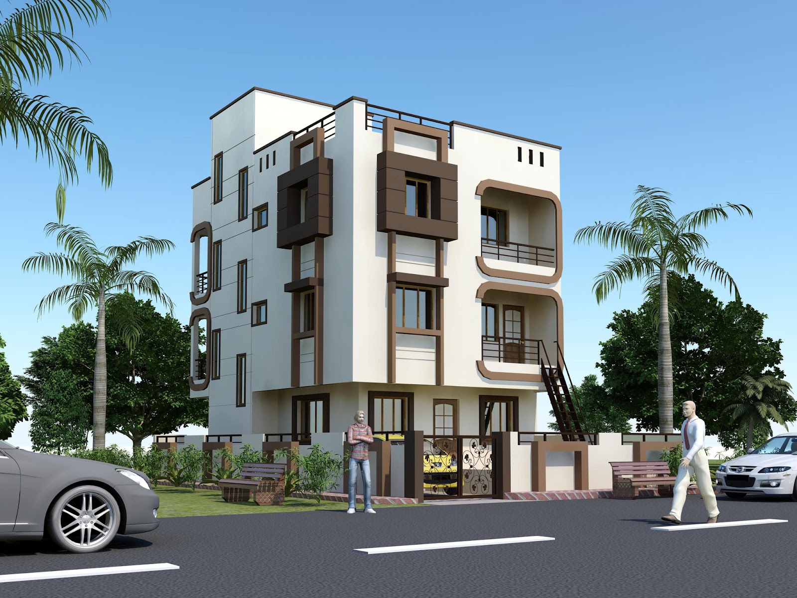 Modern Apartment Design Exterior 3d exterior view of an apartment design indianhomedesign com Modern Apartment Design Exterior 3d exterior view of an apartment design indianhomedesign com