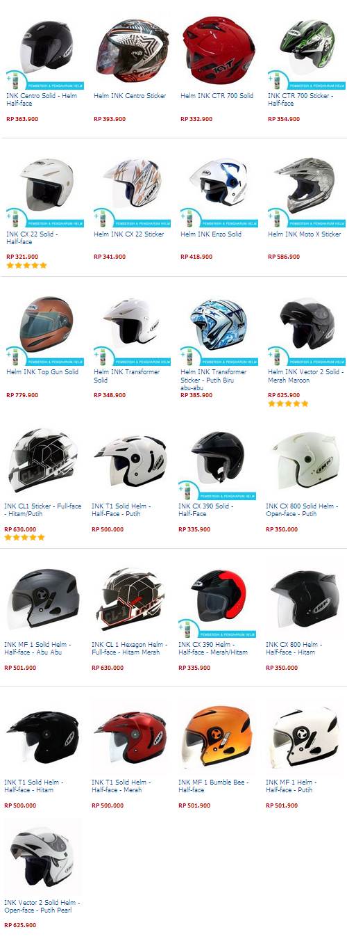 Daftar Harga Helm INK Terbaru