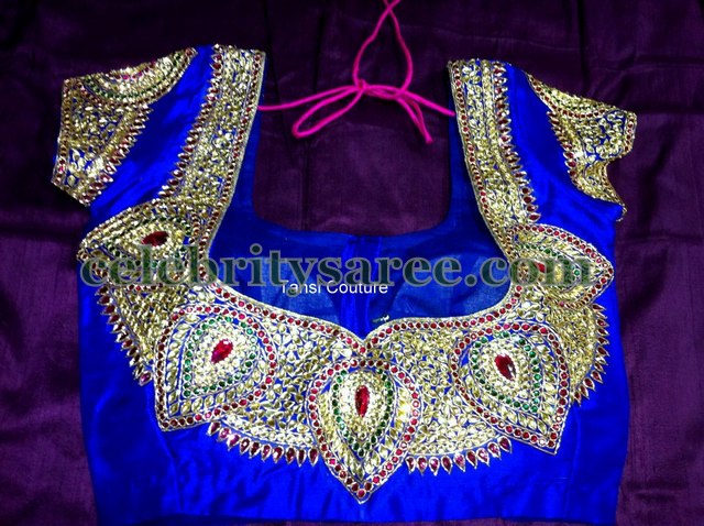 Latest Saree Blouse Designs in Blue