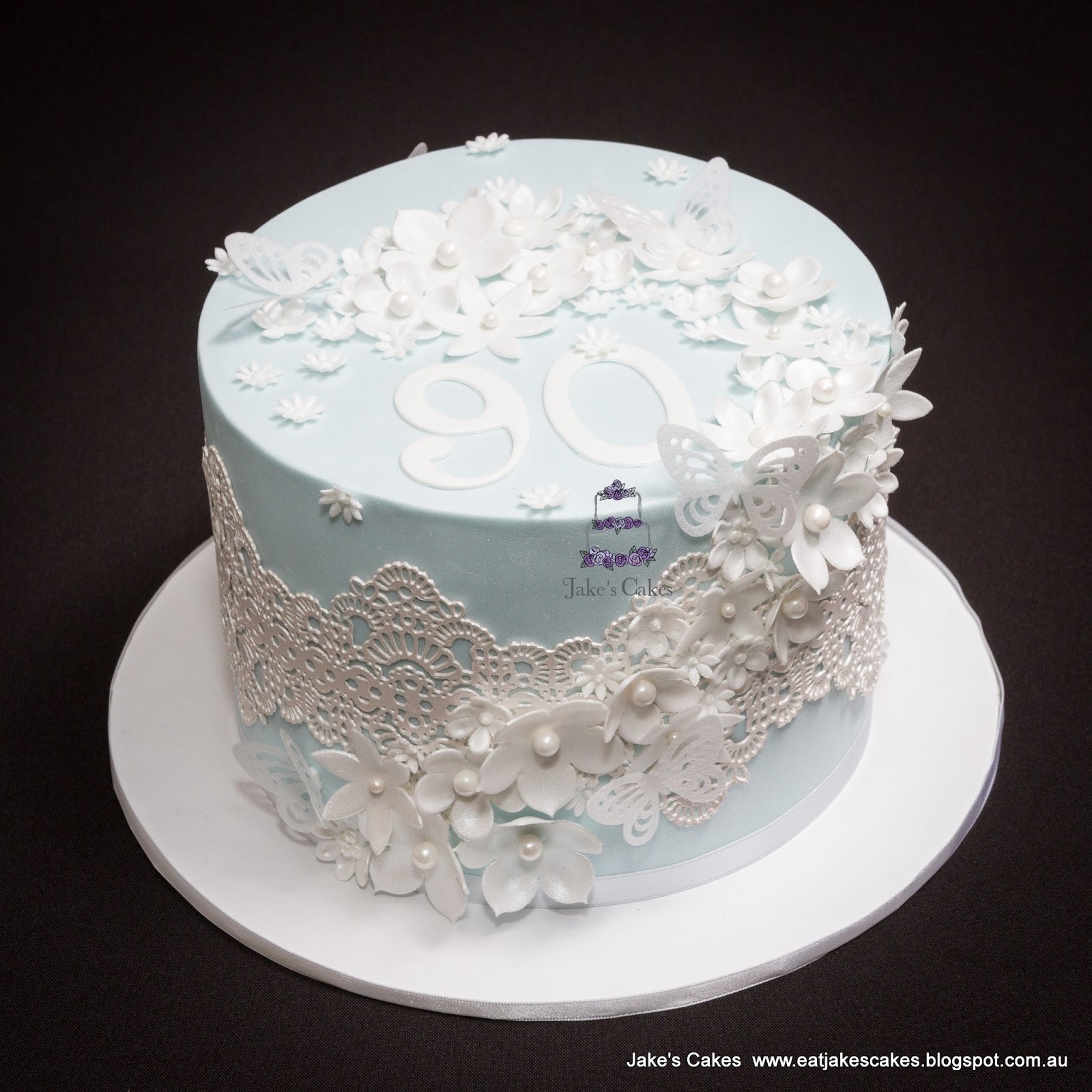 Jake\u0027s Cakes Flowers and Butterflies 90th Birthday cake