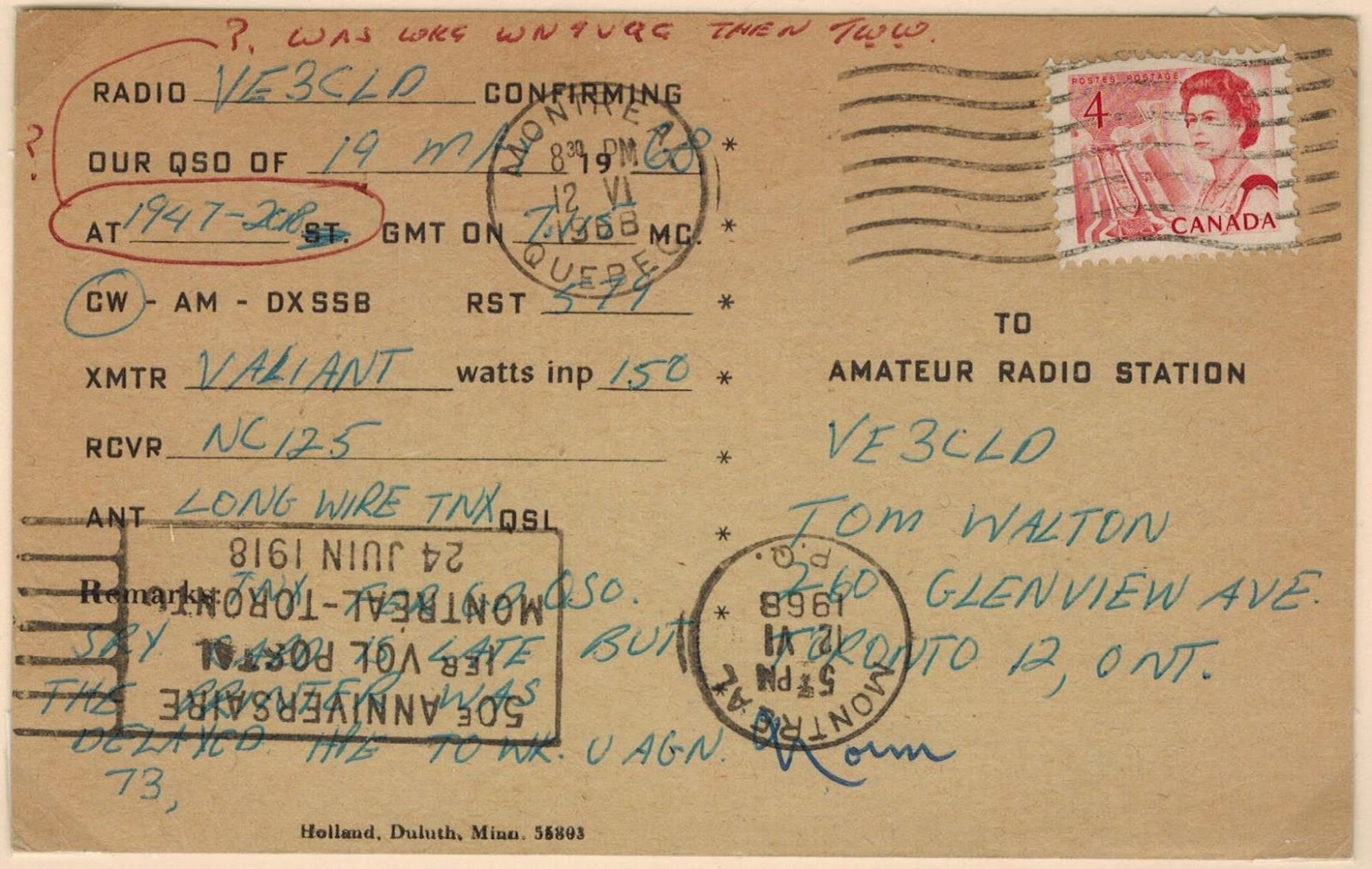 Postal History Corner Centennial Period Domestic Post Card Rates