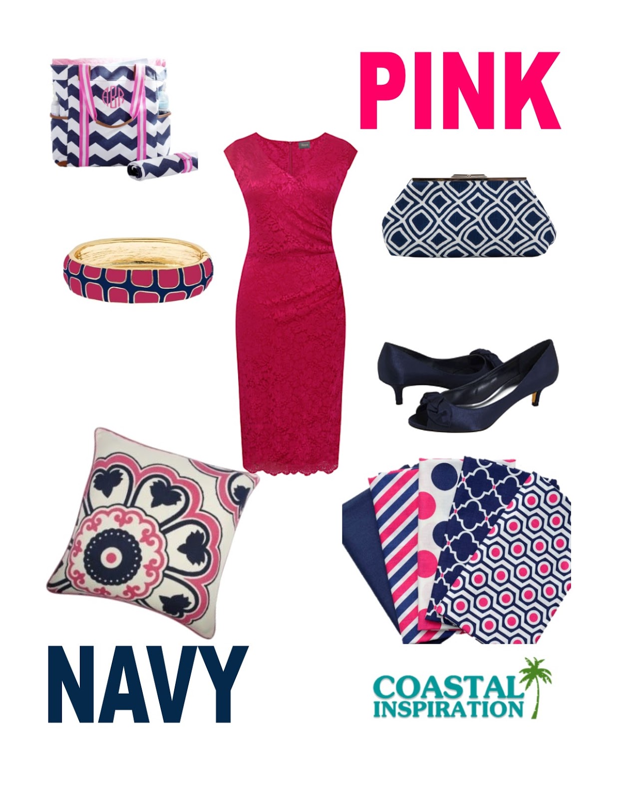 Coastal Inspiration Monday's Color Inspiration Pink and Navy!