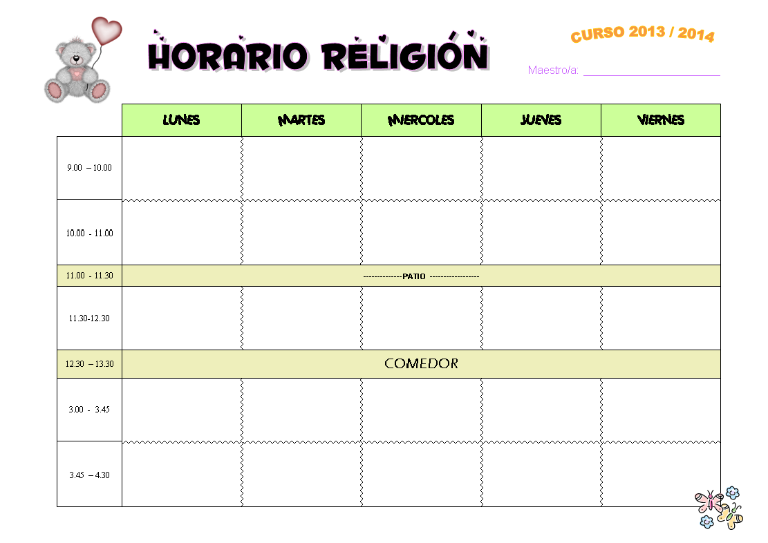HORARIO PROGRAMACION horario programacion: