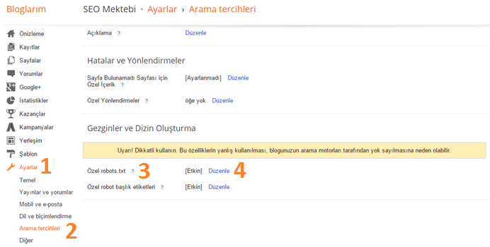 Blogger Robots.Txt Oluşturma Ayarları Blogger Robots.Txt Oluşturma Ayarları