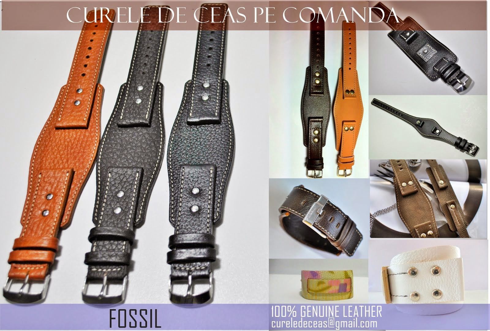 CHRISTIAN LEATHER WATCH STRAPS 22mm Fossil Wide Black Calfskin