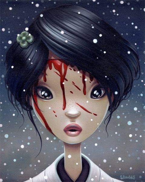 Shannon Bonatakis pinturas caricaturais surreais mulheres