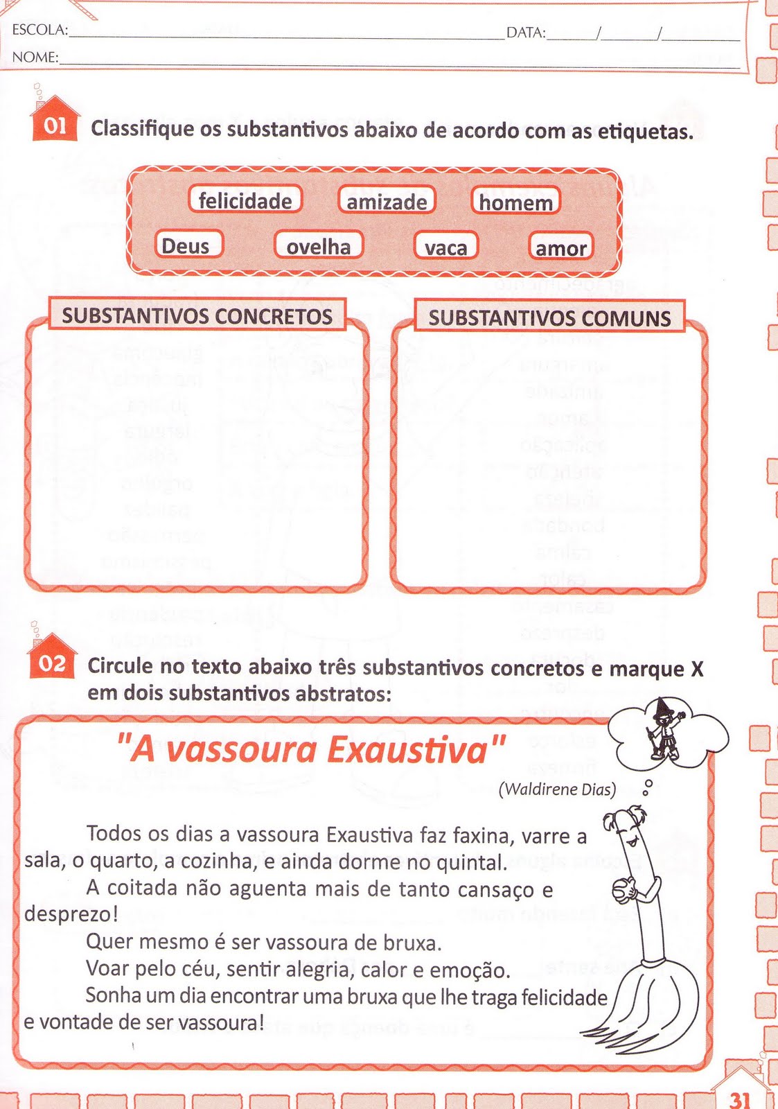 O que são substantivos concretos e abstratos