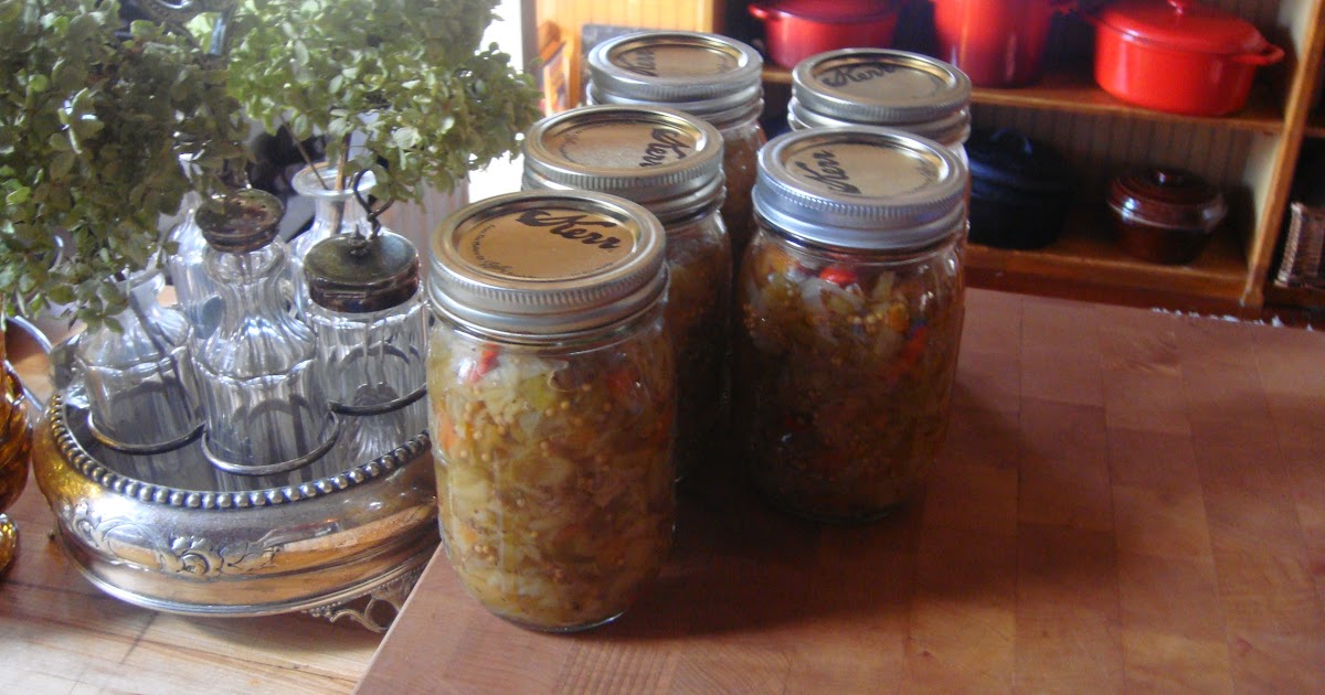 Kitchen Inferno Green Tomato and Cabbage Chow Chow