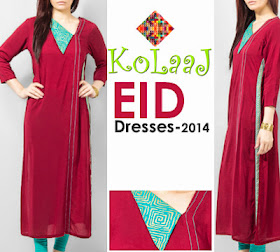Olo Eid Dresses 2014 By Kolaaj Pakistani Designer Suits 2014