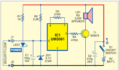 Blocking Circuit with Alarm for Bicycle
