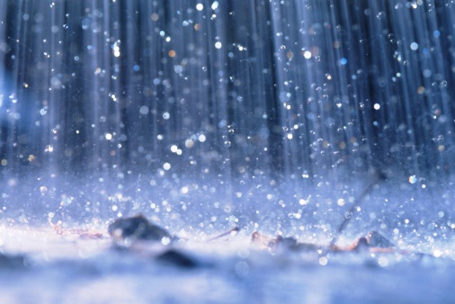 heavy rain falling