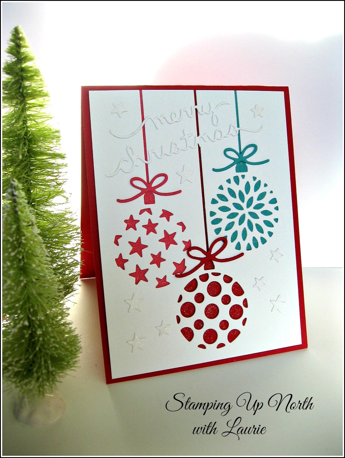 stamping up north with laurie Memory Box ornament trio