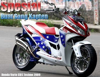 Modifikasi Honda Vario Techno Captain Amerika Style Modifikasi Honda Vario Techno Captain Amerika Style