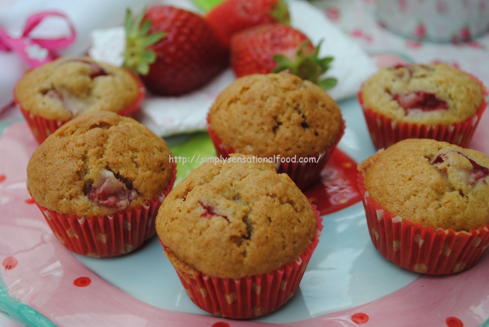 Strawberry Kisses Mini eggless strawberry muffins for World baking day