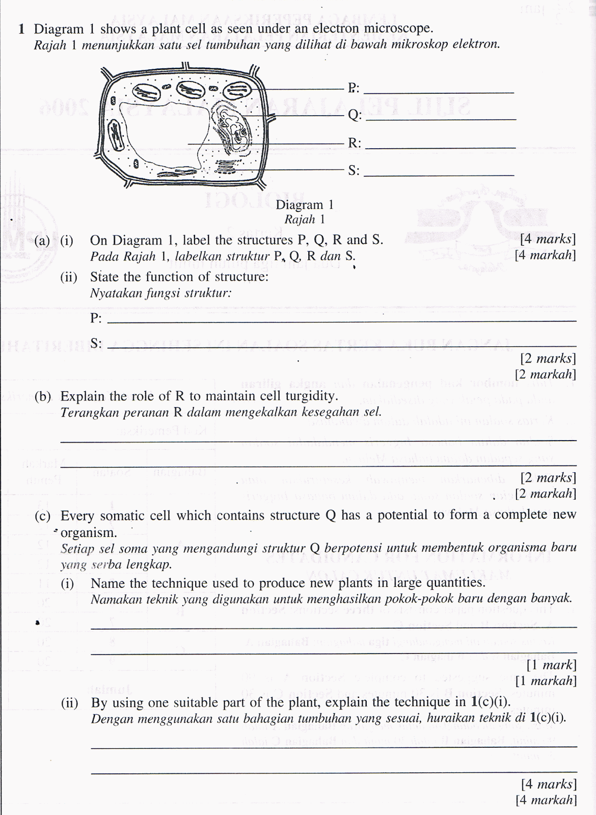 Biology form 4 answers